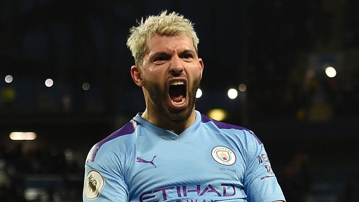 আগুয়েরোর এ উল্লাস বেশিক্ষণ স্থায়ী হয়নি। ছবি : এএফপি