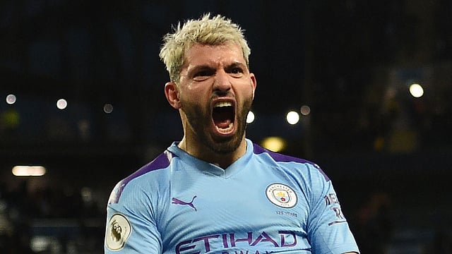 আগুয়েরোর এ উল্লাস বেশিক্ষণ স্থায়ী হয়নি। ছবি : এএফপি