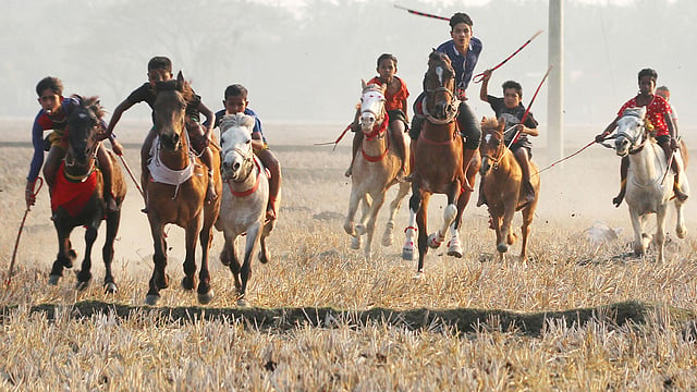 ছুটছে ঘোড়াগুলো