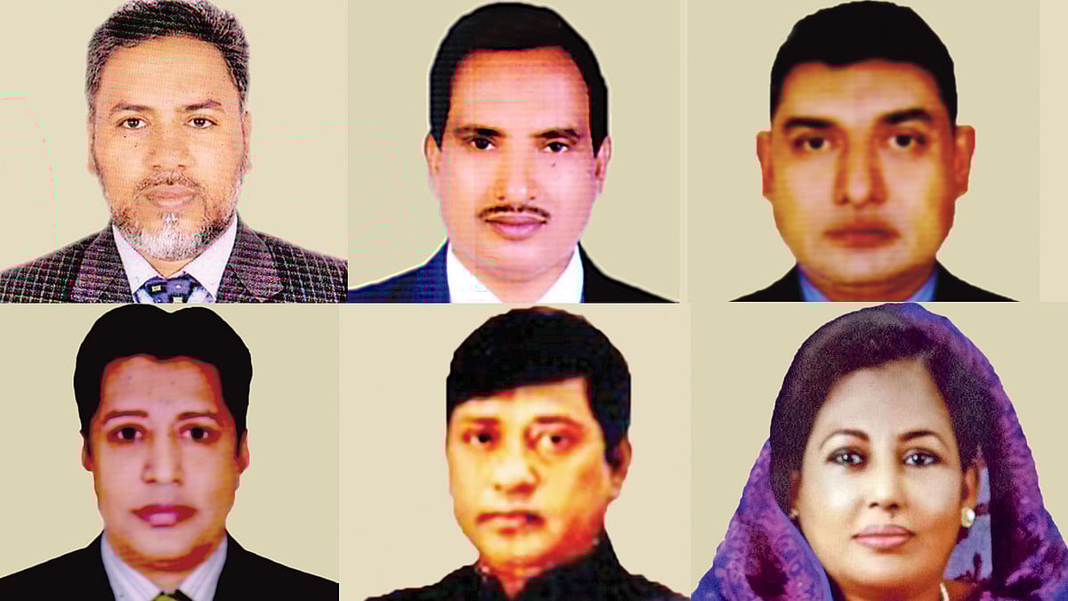 শেখ মোহাম্মদ হোসেন, ওসমান গনি, মোক্তার সরদার, শেখ আমির হোসেন, তৈমুর রেজা, সাজেদা আলী হেলেন