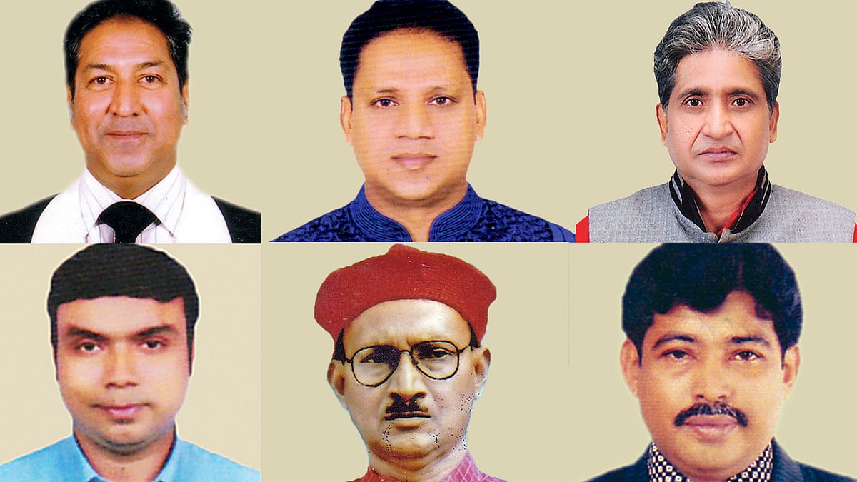 মোহাম্মদ সাইফুদ্দিন, আনিসুর রহমান, আবদুস সামাদ, শাহীন খান, আকতারুজ্জামান, বাহারানে সুলতান