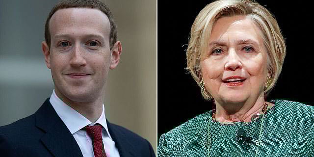 মার্ক জাকারবার্গ ও হিলারি ক্লিনটন। ছবি: রয়টার্স