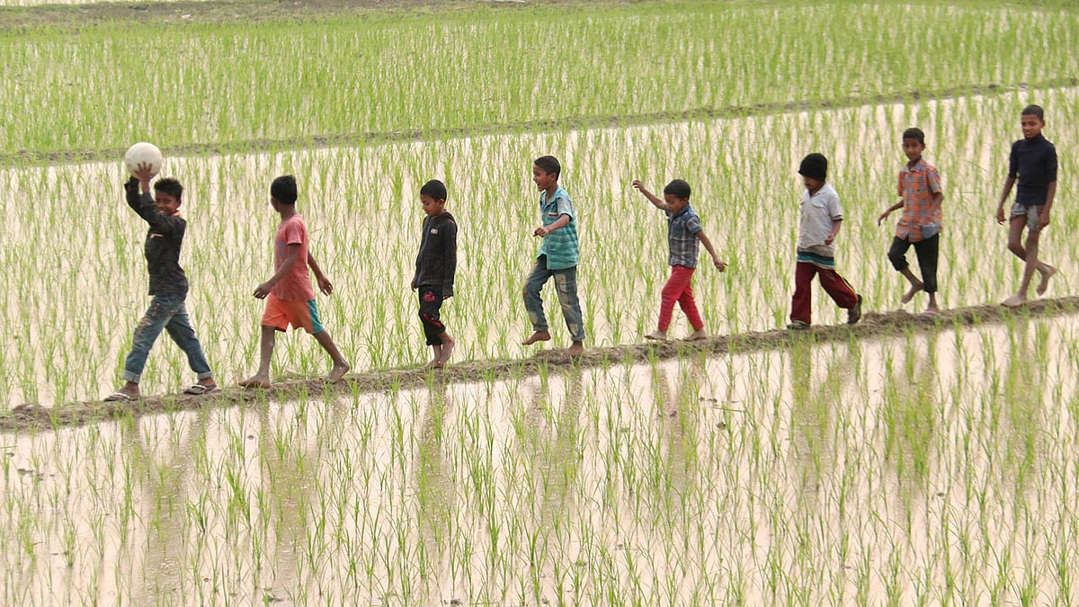 খেলতে চলছে শিশু-কিশোরদের ফুটবল দল