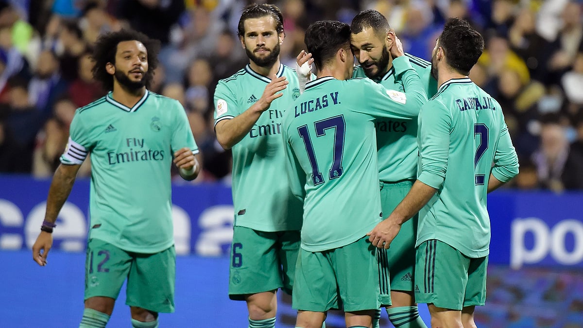 দুর্দান্ত জয়ে কোপা দেল রের শেষ আটে রিয়াল মাদ্রিদ। ছবি: এএফপি