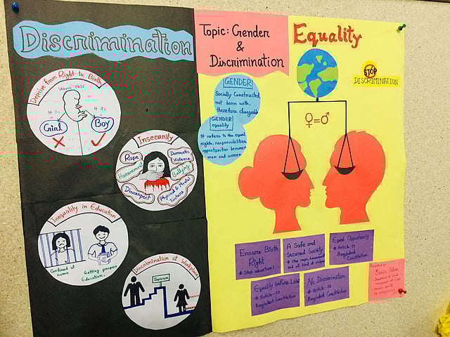 ৯ ফেব্রুয়ারি ব্লাস্টের সেফ স্পেস গ্রুপ জবির উদ্যোগে বিশ্ববিদ্যালয়ের নতুন ভবনের শারীরিক চর্চা কেন্দ্রের উন্মুক্ত স্থানে দিনভর পোস্টার প্রদর্শনী অনুষ্ঠিত হয়। ছবি: লেখক