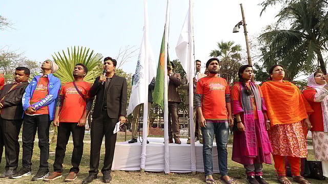 খুলনায় ফিজিক্স অলিম্পিয়াডের উদ্বোধনী পর্ব। আজম খান কমার্স কলেজ, খুলনা, ১৪ ফেব্রুয়ারি। ছবি: সাদ্দাম হোসেন