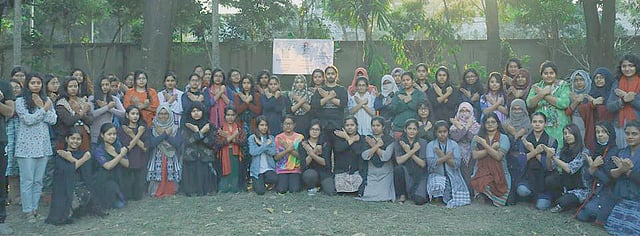 প্রীতিলতা ব্রিগেডের আত্মরক্ষাবিষয়ক প্রশিক্ষণ কর্মসূচিতে অংশগ্রহণকারীরা