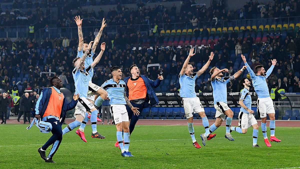 ইন্টার মিলানকে হারিয়ে সিরি ‘আ’তে দ্বিতীয়স্থানে উঠে এসেছে লাৎসিও। ছবি: রয়টার্স