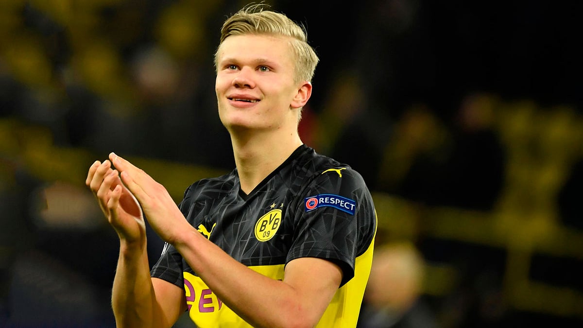 জোড়া গোল করেছেন হরলান্ড। ছবি : এএফপি