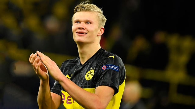 জোড়া গোল করেছেন হরলান্ড। ছবি : এএফপি