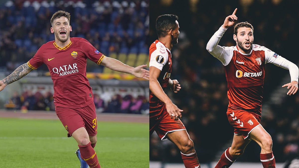 কার্লেস পেরেজ, আবেল রুইজ-পরশু রাতে মিলে গেছেন একই বিন্দুতে। ছবি: এএস রোমা ও স্পোর্টিং ব্রাগার টুইটার অ্যাকাউন্ট থেকে নেওয়া