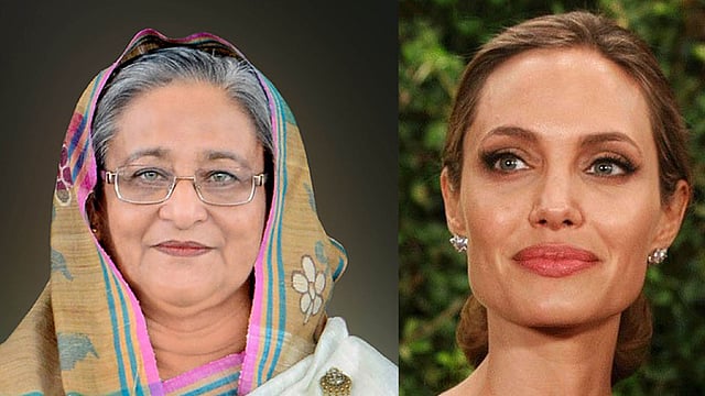 প্রধানমন্ত্রী শেখ হাসিনা ও জাতিসংঘের বিশেষ দূত অ্যাঞ্জেলিনা জোলি।