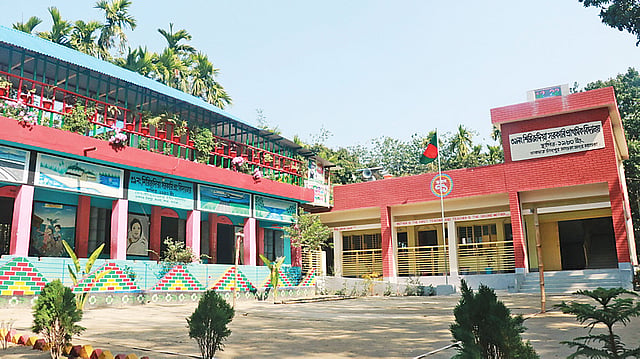 মাগুরার শিরিজদিয়া সরকারি প্রাথমিক বিদ্যালয়ে ছাদের বিভিন্ন ধরনের ফুলের বাগান। এখানে শিশুরা বড় হচ্ছে আনন্দময় পরিবেশে। প্রথম আলো