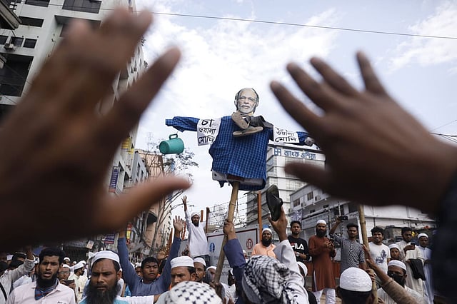 ভারতের প্রধানমন্ত্রী নরেন্দ্র মোদির বাংলাদেশ সফরের প্রতিবাদে কর্মসূচি পালনের ঘোষণা দিয়েছে ওলামায়ে মাশায়েখরা। ছবি: দীপু মালাকার