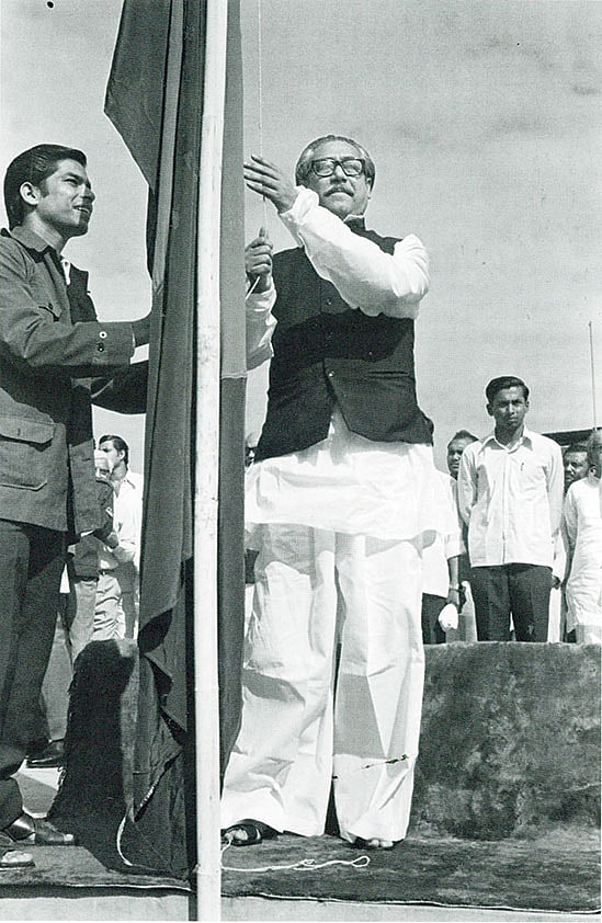 ছাত্র ইউনিয়নের ১৪তম জাতীয় সম্মেলনে বঙ্গবন্ধু, ১ নভেম্বর ১৯৭৩। ছবি: নাসির আলী মামুন, ফটোজিয়াম