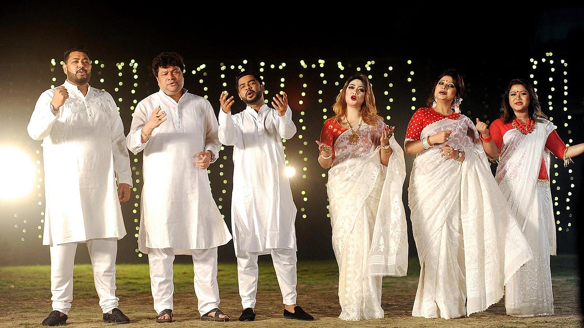 প্রতীক হাসান, রবি চৌধুরী, স্বপ্নিল সজীব, তামান্না প্রমি, আঁখি আলমগীর ও ঝিলিক। ছবি: সংগৃহীত