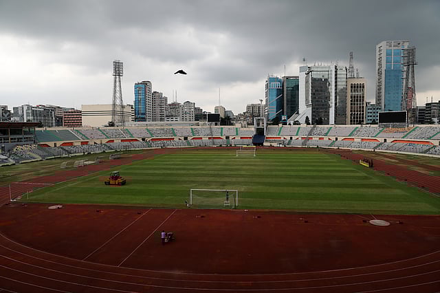 লকডাউনে জনশূন্য ইতিহাসের সাক্ষী ঢাকার বঙ্গবন্ধু জাতীয় স্টেডিয়াম। ছবি: শামসুল হক