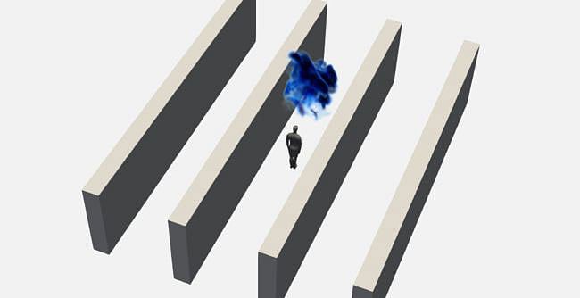 মুদি দোকানের তাকের ভেতর ক্ষুদ্র বায়ুবাহিত ভাইরাস কণা কীভাবে ছড়ায়, তার কম্পিউটার মডেল তৈরি করেছেন গবেষকেরা। ছবি: আলটো ইউনিভার্সিটির সৌজন্যে