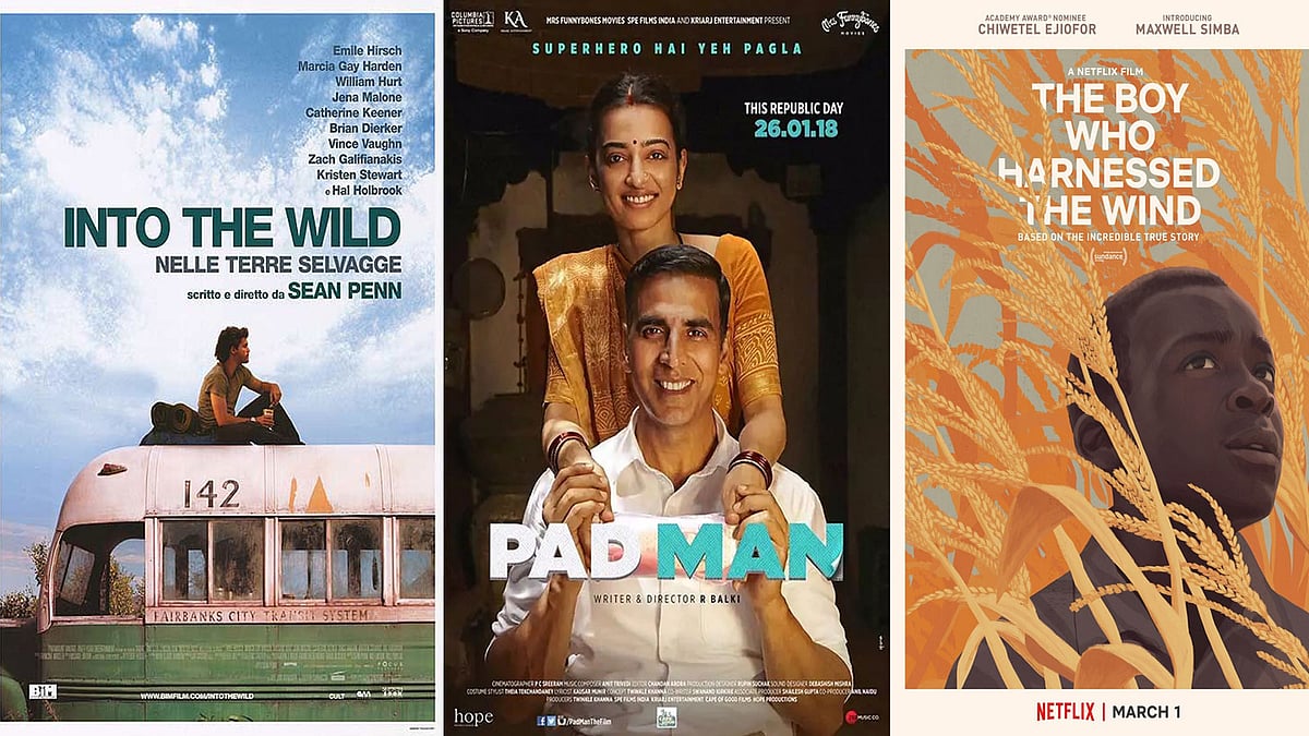 ইনটু দ্য ওয়াইল্ড, ‌দ্য বয় হু হার্নেসড দ্য উইন্ড-প্যাডম্যান সত্যিকারের ঘটনা নিয়ে বানানো তিনটি সিনেমা। ছবি: সংগৃহীত