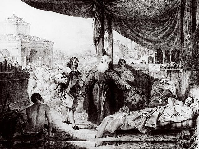 মানজোনির “দা বিট্রথেড” (১৮২৭) থেকে একটি অলংকরণ