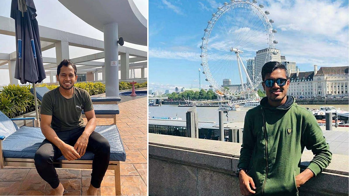 মুশফিকুর রহিম ও আকবর আলী। ছবি: ‍মুশফিক ও আকবরের ফেসবুক পেজ