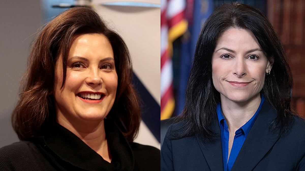 মিশিগানের গভর্নর গ্রিচেন হুইটমার ও অ্যাটর্নি জেনারেল ডানা নেসল। ছবি: রয়টার্স ও মিশিগান রাজ্যের ওয়েবসাইট থেকে নেওয়া