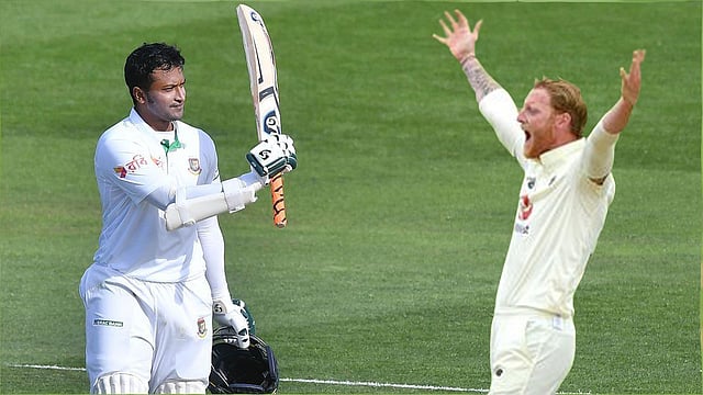 সাকিব আল হাসান ও বেন স্টোকস। ছবি: এএফপি