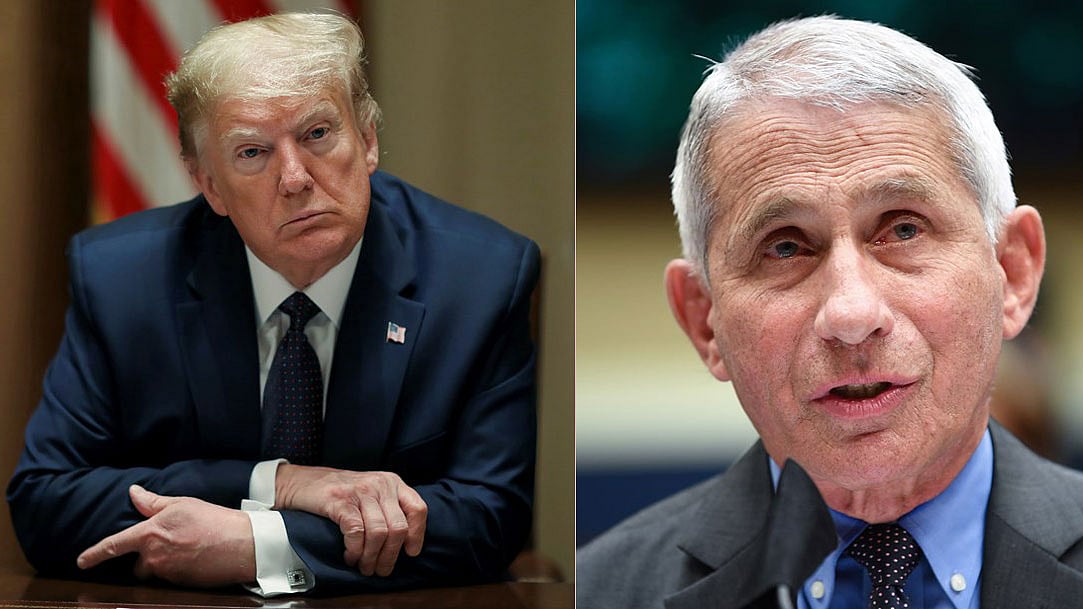 মার্কিন প্রেসিডেন্ট ডোনাল্ড ট্রাম্প ও দেশটির শীর্ষ সংক্রামক রোগ বিশেষজ্ঞ অ্যান্থনি ফাউসি। ছবি: রয়টার্স