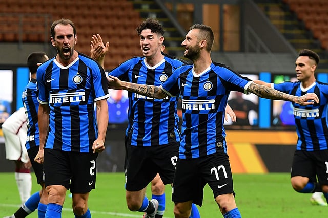 শিরোপা জয়ের স্বপ্ন বেঁচে রইল ইন্টারের। ছবি: এএফপি