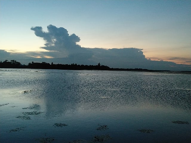 দূরের আকাশের মেঘের ছবিটি অনেকটা আমার সোনার বাংলার মানচিত্রের মতো। ডালপা, বাংগরা বাজার, কুমিল্লা, ২১ জুলাই। ছবি: মো. সোহাগ খান