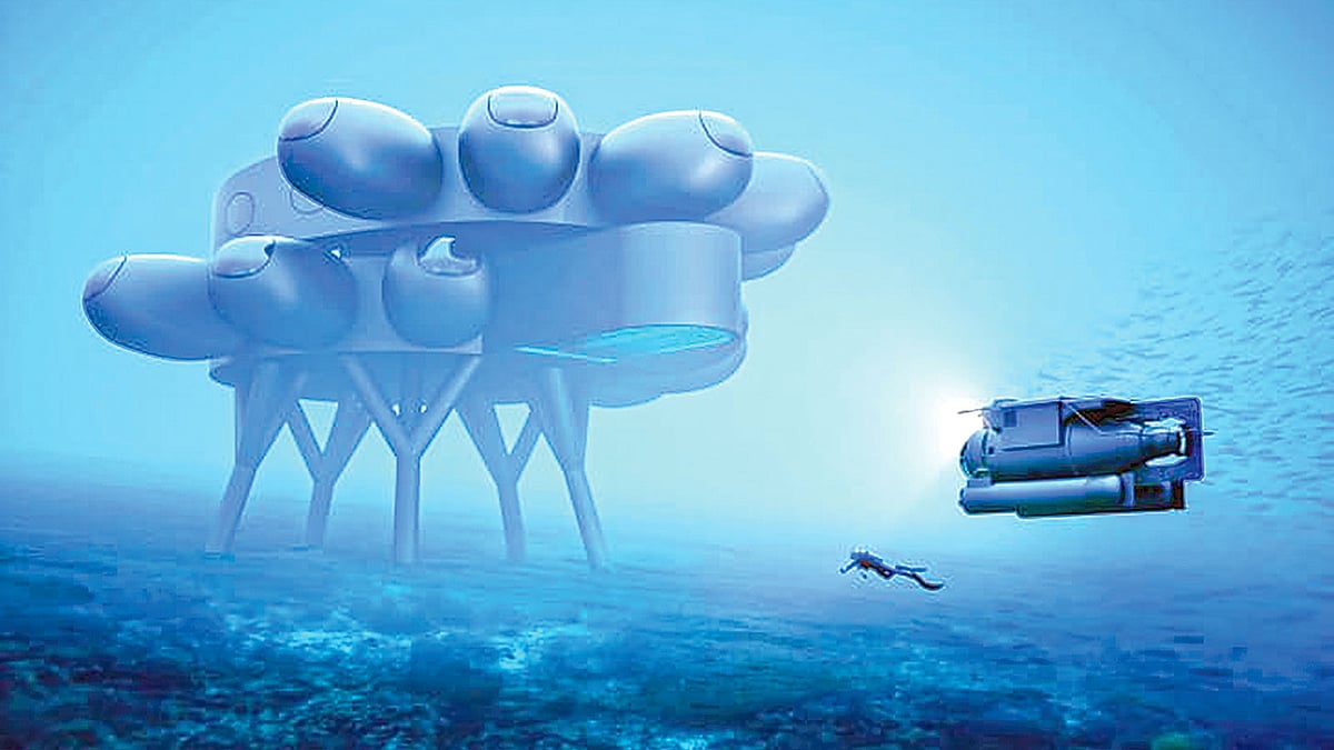 সাগরতলের গবেষণাগারের নকশা। সিএনএন