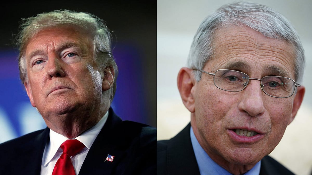 মার্কিন প্রেসিডেন্ট ডোনাল্ড ট্রাম্প ও অ্যান্থনি ফাউসি।