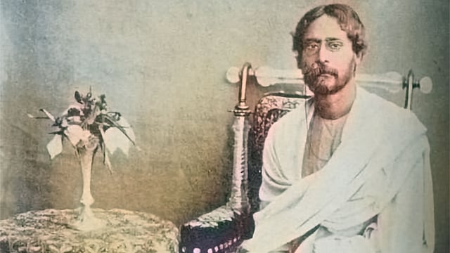 রবীন্দ্রনাথ যখন বঙ্গীয় সাহিত্য–সম্মেলনের প্রথম অধিবেশনের সভাপতি, ১৩১৪ বঙ্গাব্দ। ছবি: সংগৃহীত