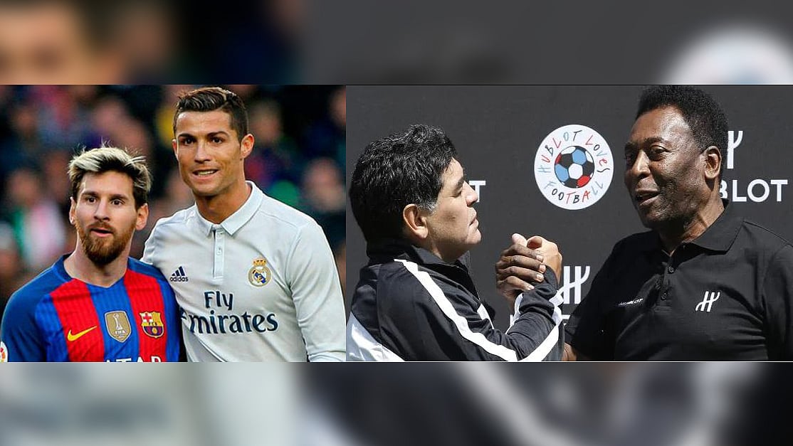 মেসি আর ম্যারাডোনার চেয়ে রোনালদো আর পেলেকেই এগিয়ে রাখছেন রাশ। ছবি: এএফপি