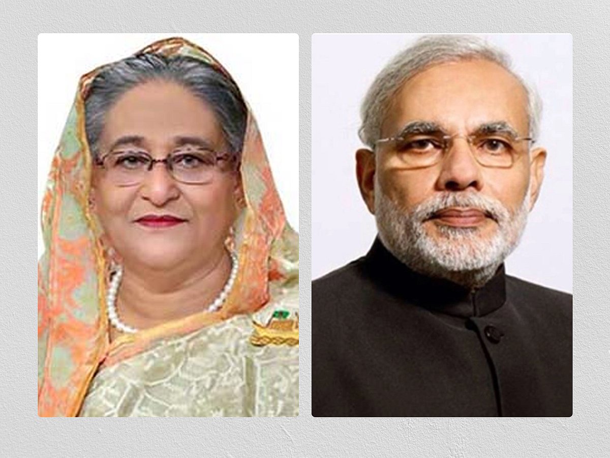 প্রধানমন্ত্রী শেখ হাসিনা ও ভারতের প্রধানমন্ত্রী নরেন্দ্র মোদি