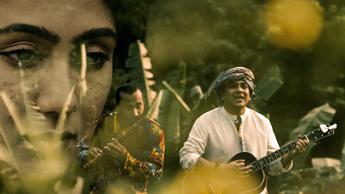 সংগীতচিত্রের দৃশ্যে মডেল ও শিল্পী। ছবি: সংগৃহীত