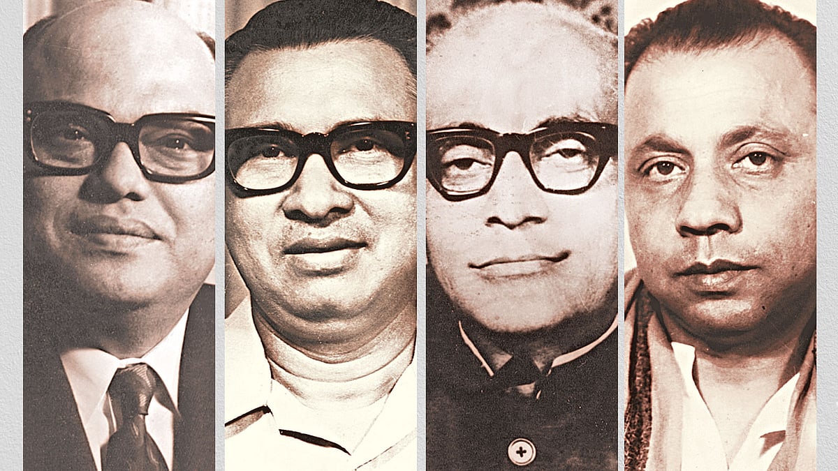 সৈয়দ নজরুল ইসলাম, তাজউদ্দীন আহমদ, এম মনসুর আলী, এ এইচ এম কামারুজ্জামান