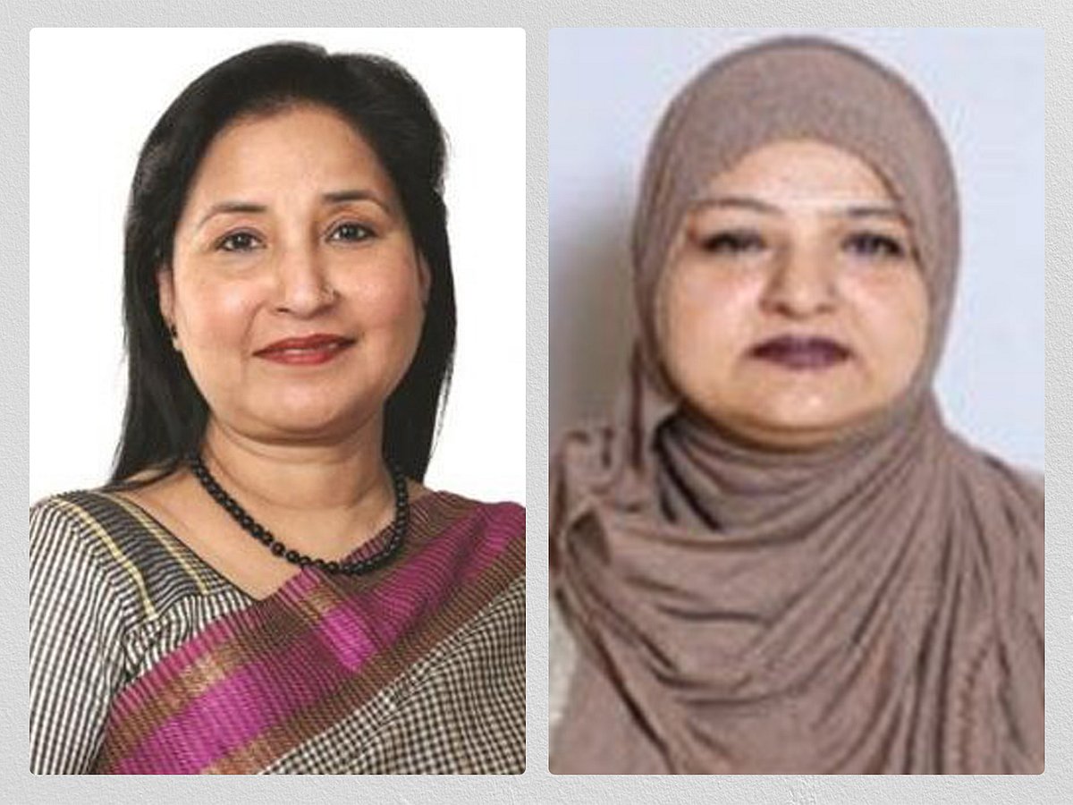 পারভীন মাহমুদ (বাঁয়ে) ও উজমা চৌধুরী