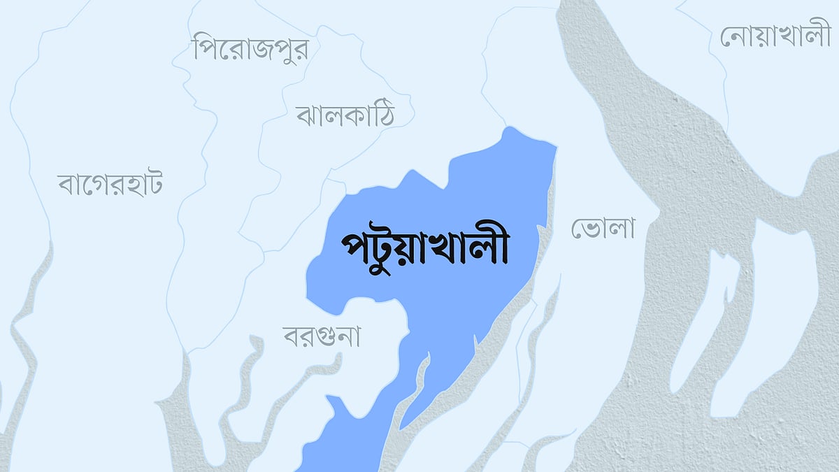 পটুয়াখালী জেলার মানচিত্র
