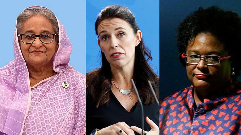 প্রধানমন্ত্রী শেখ হাসিনা, নিউজিল্যান্ডের প্রধানমন্ত্রী জেসিন্ডা আরডার্ন, বার্বাডোসের প্রধানমন্ত্রী মিয়া আমোর মোটলে