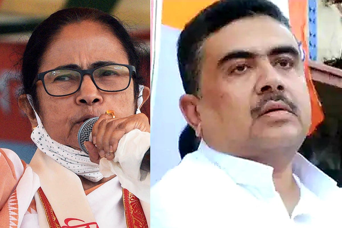 মমতা বন্দ্যোপাধ্যায় ও শুভেন্দু অধিকারী
