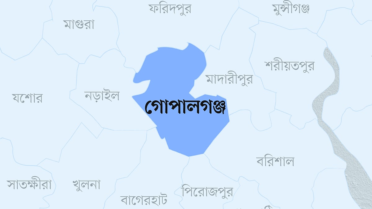 গোপালগঞ্জ জেলার মানচিত্র