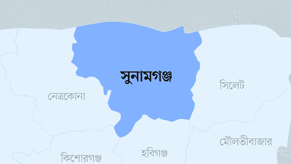 সুনামগঞ্জ জেলার মানচিত্র