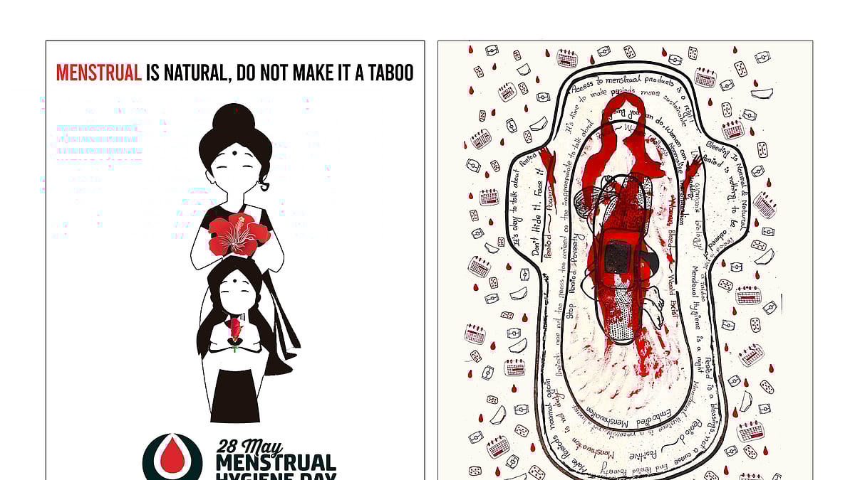 ‘মাসিক স্বাস্থ্য’ বিষয়ে ভ্রমণকন্যার পোস্টার প্রতিযোগিতায় ‘খ’ ও ‘গ’ বিভাগে প্রথম পুরস্কার পেয়েছে এই দুটি পোস্টার