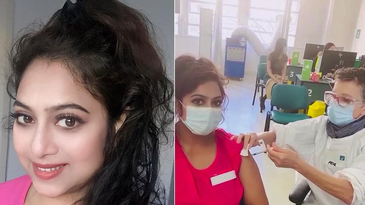 রোববার সকালে সিডনির রয়েল প্রিন্স আলফ্রেড হাসপাতালে সপরিবারে টিকা গ্রহণ করেন শাবনূর। ছবি: সংগৃহীত