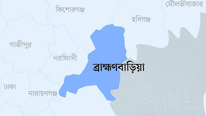 ব্রাহ্মণবাড়িয়া জেলার মানচিত্র