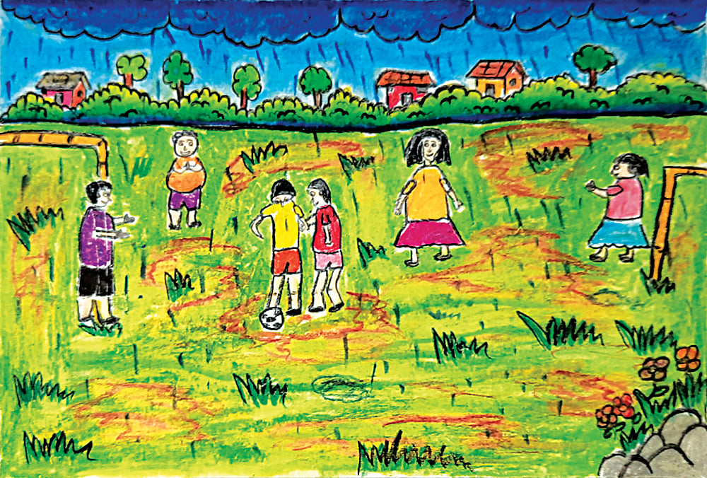 আঁকা: দিব‍্য দে, ষষ্ঠ শ্রেণি, চট্টগ্রাম কলেজিয়েট স্কুল, চট্টগ্রাম