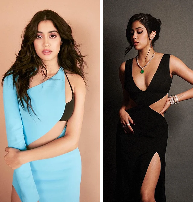 কাট আউট ড্রেসে সাবলীল জাহ্নবী