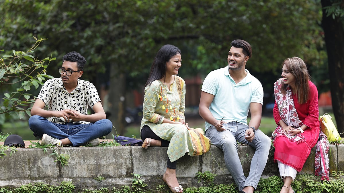 মডেল: তাকিব জয়, তনয়া হোসেন, ফজলে মাহি ও মাহবুবা মুনা। ছবি: প্রথম আলো