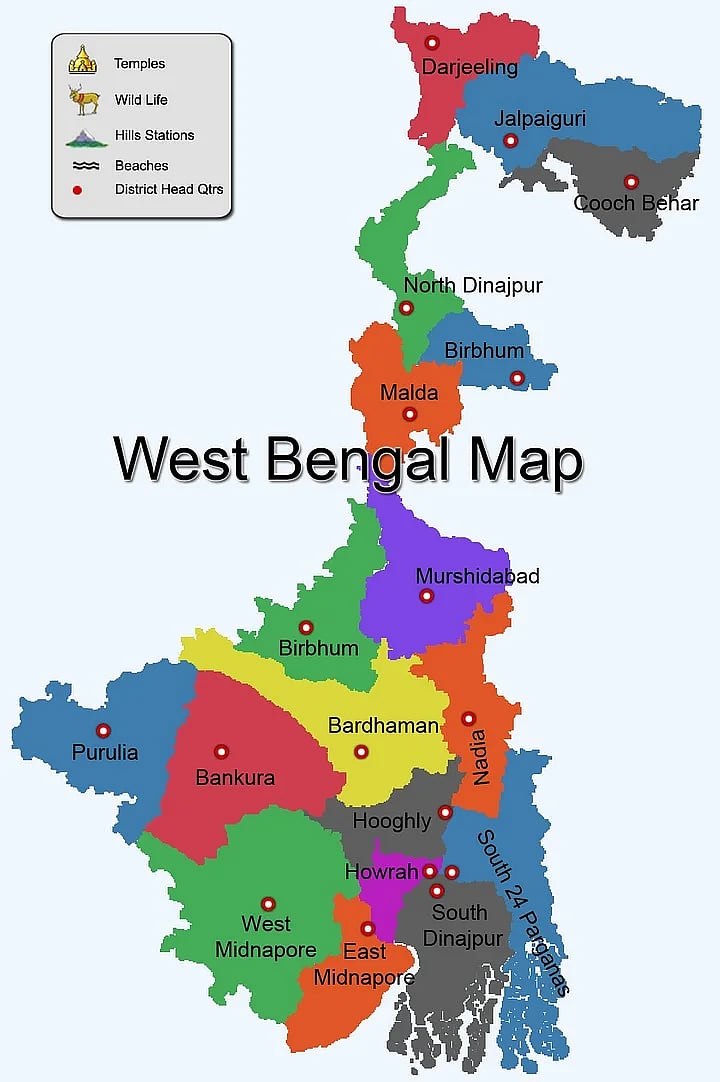 পশ্চিমবঙ্গ ম্যাপ